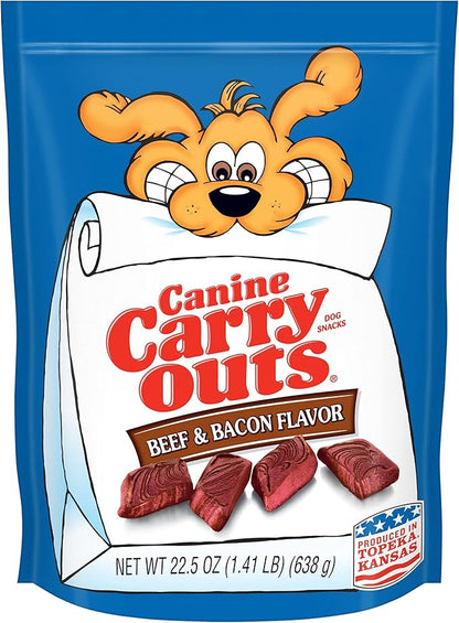 Canine Carry Outs Dog Treats, Beef & Bacon Flavor, 22.5 Ounce (Pack of 4) - PAWPICO