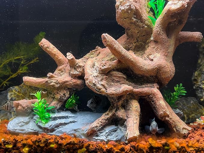 Fish Tank Decorations Aquarium Décor Resin Artificial Tree Trunk Root (H) Taomypets