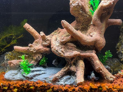 Fish Tank Decorations Aquarium Décor Resin Artificial Tree Trunk Root (H) Taomypets