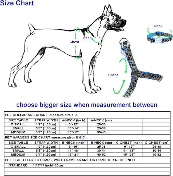 Mile High Life Leopard Dog Harness Collar Leash Set | Adjustable No Pull Dog Halter Harness for Small Breed Dogs | Easy Control for Training Walking | Purple, X-Small MileHighLife