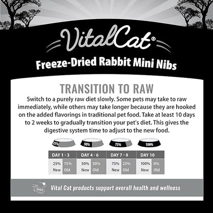 Vital Essentials Freeze Dried Cat Food, Rabbit Mini Nibs 12 oz VitalEssentials