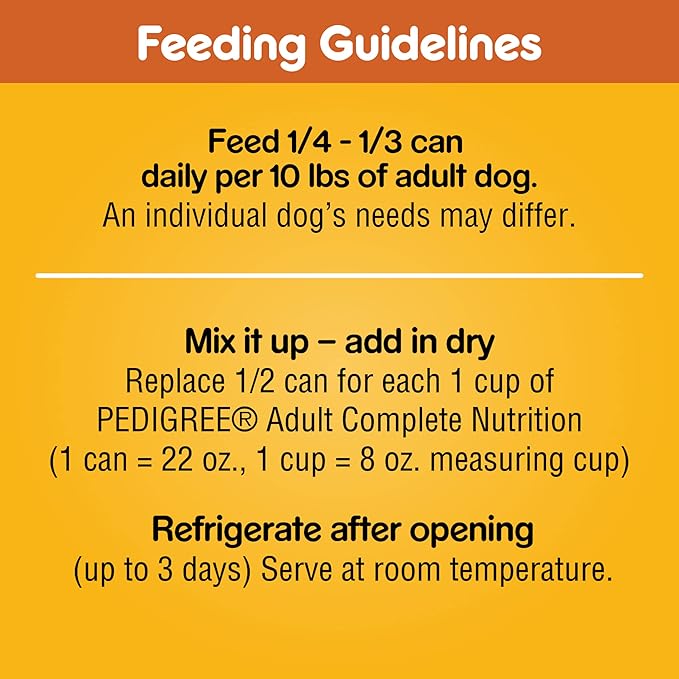 PEDIGREE CHOPPED GROUND DINNER Adult Canned Soft Wet Dog Food with Chicken, 22 oz. Cans (Pack of 12) - PAWPICO