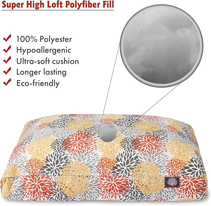 Majestic Pet Citrus Blooms Medium Rectangle Pet Bed - PAWPICO
