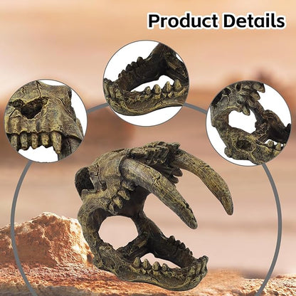 Resin Skull Habitat Hideout Cave Decor Reptile Hammock Lizard Lounger Bearded Dragon Tank Accessories Reptiles Hanging Vine Bendable Jungle Climbing Plant Terrarium Decoration(4PCS) MUYG