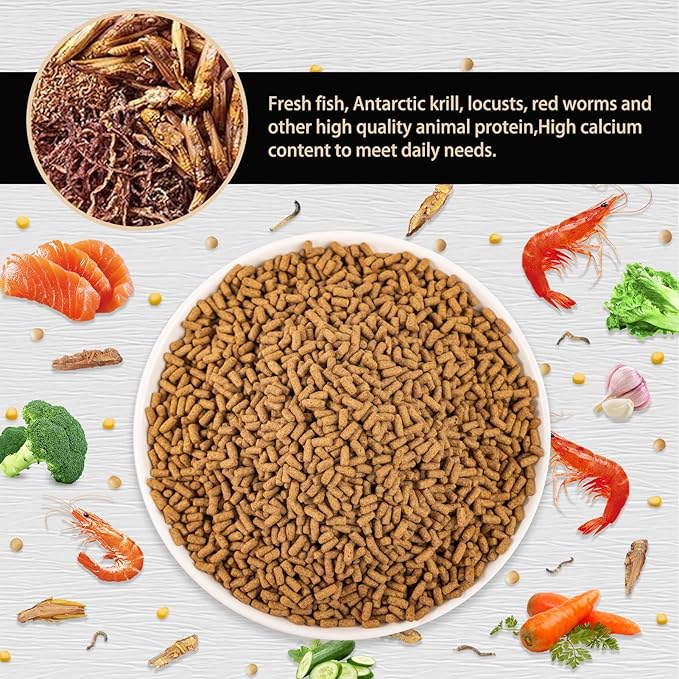 Tortoise Food Turtle Nutri Stick - Solidify Carapace Turtle Food Natural Ingredients Antarctic Krill Calcium Enriched Nutritionally Complete Promote Growth for Desert Grassland Turtle(9.4OZ) yizeril