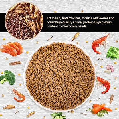 Tortoise Food Turtle Nutri Stick - Solidify Carapace Turtle Food Natural Ingredients Antarctic Krill Calcium Enriched Nutritionally Complete Promote Growth for Desert Grassland Turtle(9.4OZ) yizeril