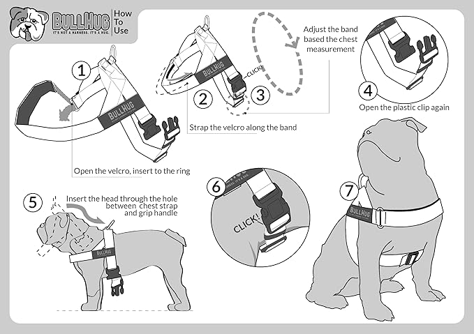 BULLHUG Harness – Made for Larger Chested Dogs Like English Bulldogs, French Bulldogs, Pugs & More. Stops Dogs from Pulling & Choking on Walks (Pink Floral, Medium) BULLHUG