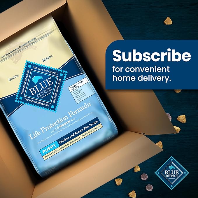 Blue Buffalo Life Protection Formula Puppy Dry Dog Food with DHA and ARA, Made with Natural Ingredients, Chicken & Brown Rice Recipe, 5-lb Bag - PAWPICO