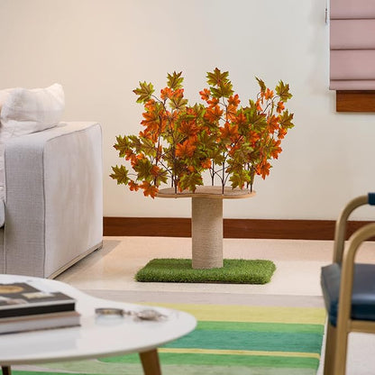 On2 Pets 2ft Interchangeable Leaves Kitty Tree with Scratching Post, Cat Activity Condo Made in USA with Love and Care - PAWPICO