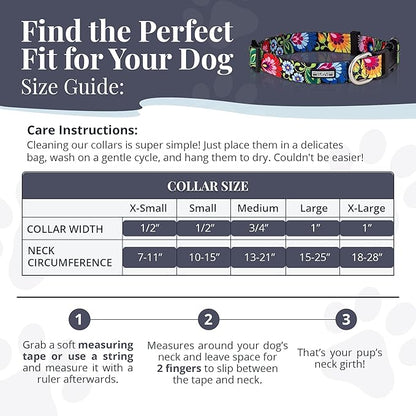 Lucky Love Dog - Adjustable Dog Collar with Easy Click Buckle for Small to Large Dogs, Durable, & Comfortable Collar for Male & Female Dogs, Pet Collar for Puppies & Adult Dogs - Blackbird, Large LuckyLoveDog