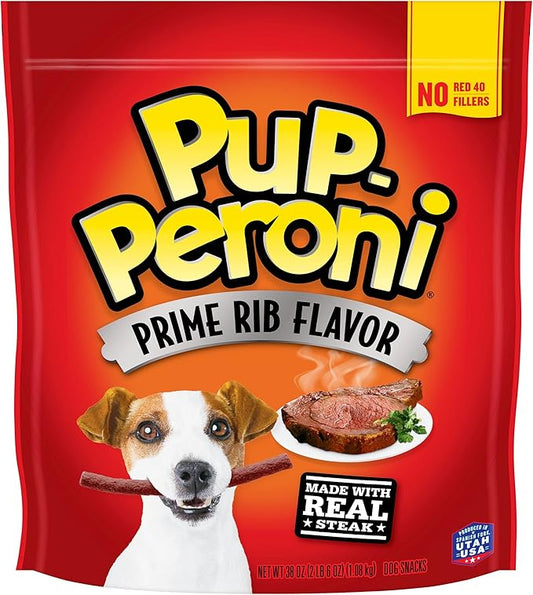 Pup-Peroni Dog Treats, Prime Rib Flavor, 38 Ounce, Made with Real Steak - PAWPICO