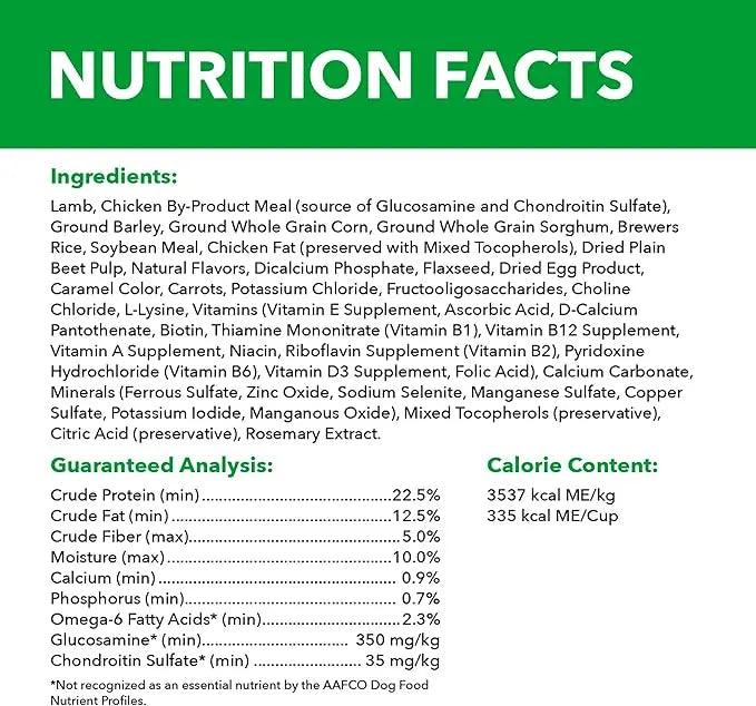 Iams Large Breed Adult Dry Dog Food Lamb & Rice Recipe, 40 lb. Bag - PAWPICO