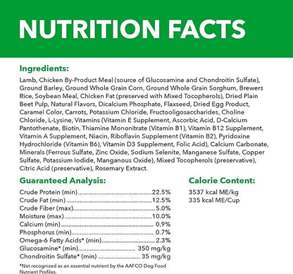 Iams Large Breed Adult Dry Dog Food Lamb & Rice Recipe, 40 lb. Bag - PAWPICO