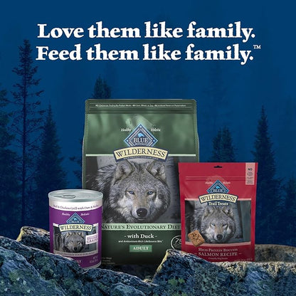 Blue Buffalo Wilderness Natural High-Protein Dry Food for Adult Dogs, with Wholesome Grains, Duck, 13-lb bag. - PAWPICO