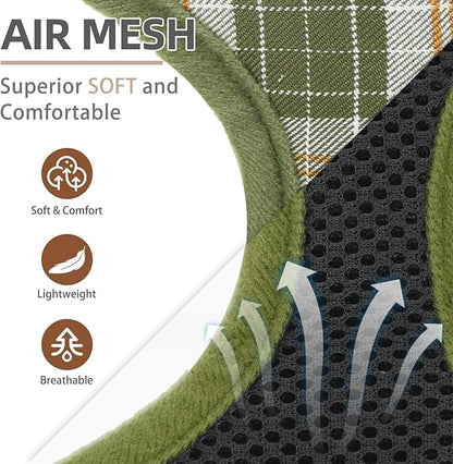 PUPTECK Soft Mesh Dog Harness and Leash Set Pet Puppy Cat Comfort Padded Vest No Pull Harnesses, Olive Green, S PUPTECK