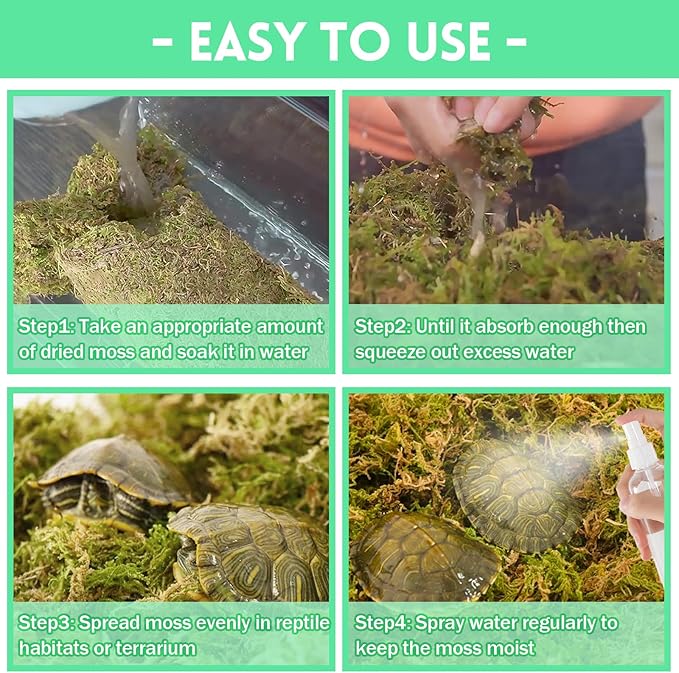 Riare 14 OZ Premium Sphagnum Moss for Reptiles- 20QT Natural Live Moss Reptile Moss Bedding for Terrarium, Hatching, Forest Sphagnum Moss Reptile Substrate for Snakes, Gecko, Turtles, Frogs, Leopard Riare