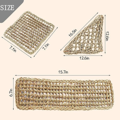 PINVNBY Bearded Dragon Hammock Lizard Natural Seagrass Habitat Reptile Tank Accessories Jungle Climber Vines Flexible Leaves Decor for Climbing Reptiles Lizards Chameleon Gecko Snakes PINVNBY