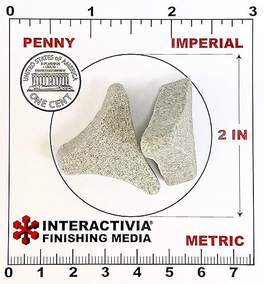 1.2 lbs/544 g | 1” Ceramic Angle-Cut Tri Star Tumbling/Vibratory Media | Includes (Clean, Dry and Store) Bag | for use in Vibrating Tumbler Or Rotating Tumbler InteractiviaFinishingMedia