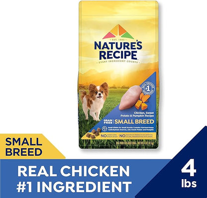 Nature′s Recipe Grain Free Small Breed Chicken, Sweet Potato & Pumpkin Recipe Dry Dog Food, 4 lb. Bag (Pack of 2) - PAWPICO