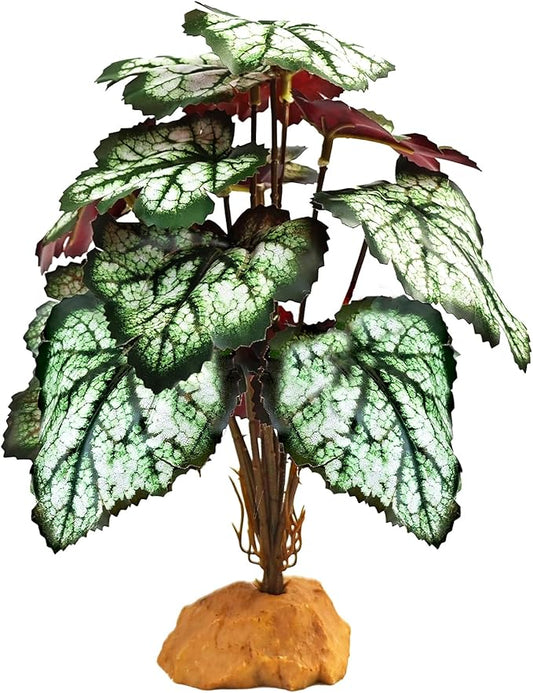 Woyrise Reptile Artificial Plants for Terrarium Decor, Amphibian Habitat Decorations Bearded Dragon Tank Accessories fit Crested Gecko Leopard Lizard Chameleon Snake Frog - Fake Green Heuchera Woyrise
