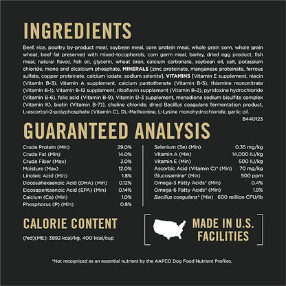 Purina Pro Plan Adult 7 Plus Complete Essentials Shredded Blend Beef and Rice Formula High Protein Dog Food for Senior Dogs - 18 lb. Bag - PAWPICO