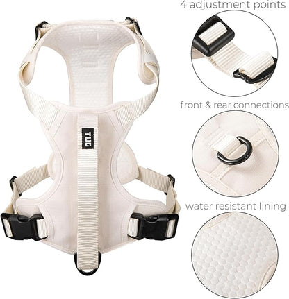 TUG Grab Dog Harness | Integrated Traffic Leash Magnetically Attached for Quick Control (XL/Cream) TUG