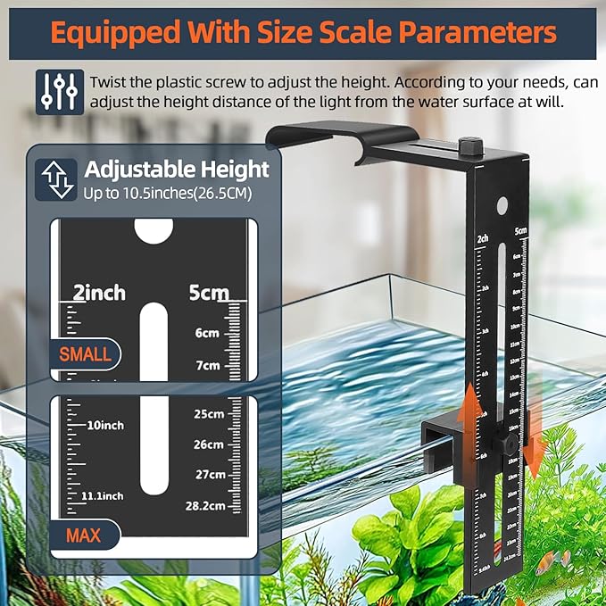 hygger Aquarium Light Clip Holder (for HG-957),1 Piece, Aquarium Fish Tank Light Riser/Holder/Bracket/Stand/Mount hygger