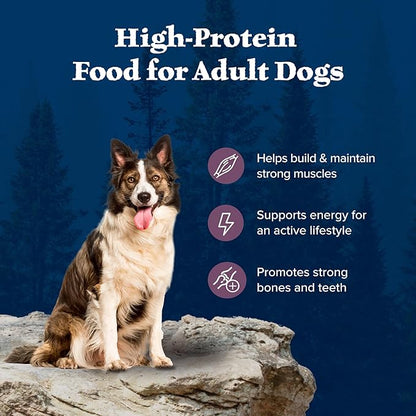 Blue Buffalo Wilderness Rocky Mountain Recipe High-Protein Adult Dry Dog Food, Made in the USA with Natural Ingredients Plus Wholesome Grains, Bison, 28-lb. Bag - PAWPICO