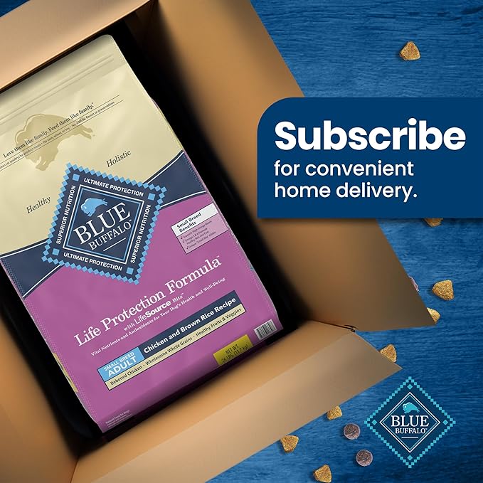 Blue Buffalo Life Protection Formula Adult Small Breed Dry Dog Food, Supports High Energy Needs, Made with Natural Ingredients, Chicken & Brown Rice Recipe, 5-lb. Bag - PAWPICO