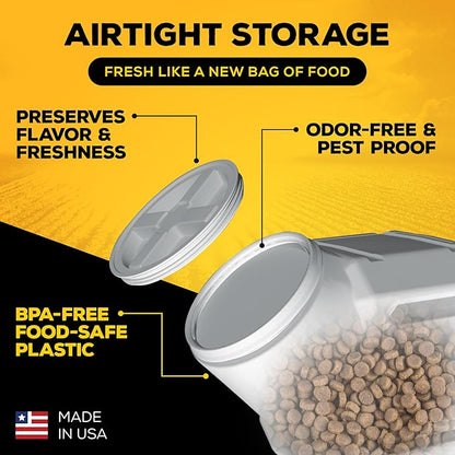 Gamma2 Vittles Vault Airtight Dog Food Storage Container - Fits up to 50 Pounds of Dry Pet Food - Perfect for Cat and Puppy Kibble - BPA-Free Plastic - Made in the USA - 14" L x 20" H - PAWPICO