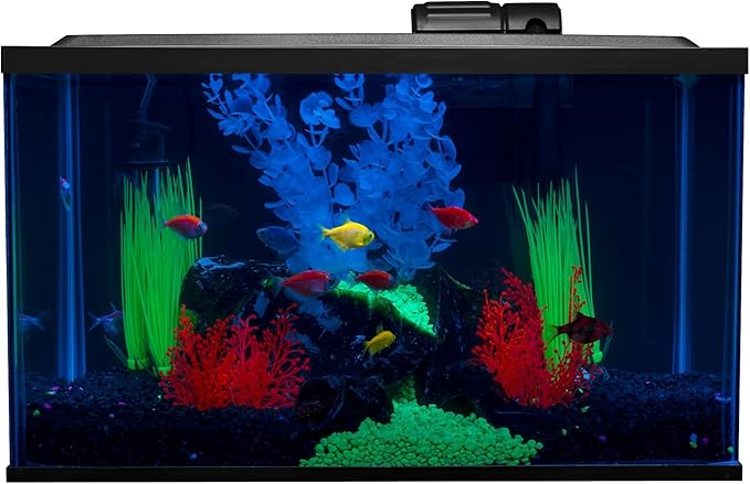 Glofish 10 Gallon Aquarium Fish Tank Kits, Includes LED Lighting and Décor (Amazon Exclusive) GloFish