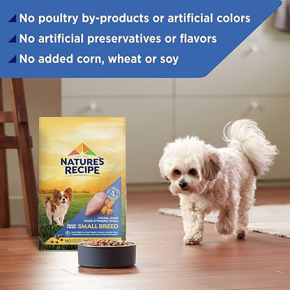 Nature′s Recipe Grain Free Small Breed Chicken, Sweet Potato & Pumpkin Recipe Dry Dog Food, 4 lb. Bag (Pack of 2) - PAWPICO