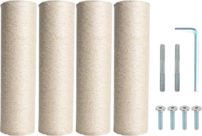 Dimaka Cat Scratching Post Replacement Pole, Cardboard and Sisal(Beige-4 Posts, 7.9 in / 20 cm) - PAWPICO