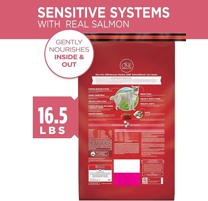 Purina ONE Natural, Sensitive Stomach Dry Dog Food, +Plus Skin & Coat Formula - 16.5 lb. Bag - PAWPICO