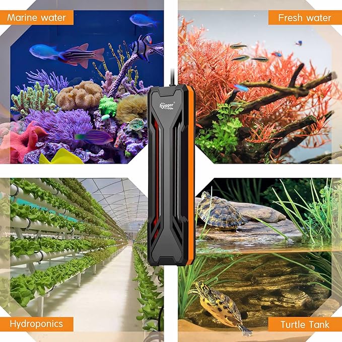 hygger Aquarium Heater 300W/500W/800W/1000W, Submersible Fish Tank Heater with Digital LED Controller and Intelligent Leaving Water Automatically Stop Heating System, for Freshwater and Saltwater hygger