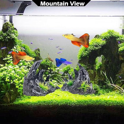 Aquarium Decoration for Fish Tank Rock Cave Aquarium Ornament Aquarium Mountain View Stone Ornaments Aquarium Decor Shelter House Cave Fish Tank Decoration - Small VMCN