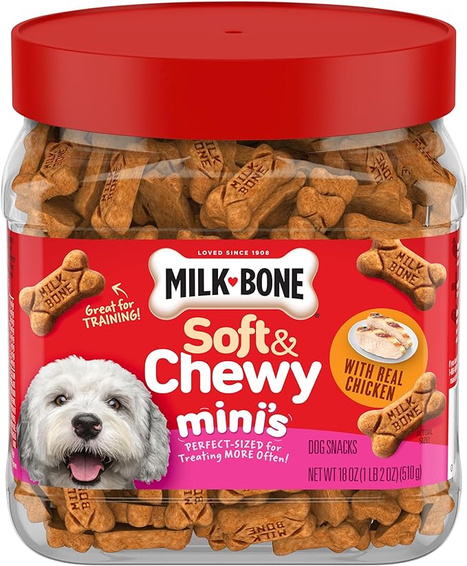 Milk-Bone Soft & Chewy Mini’s Dog Treats, Chicken, 18 Ounce Made with Real Chicken Breast - PAWPICO