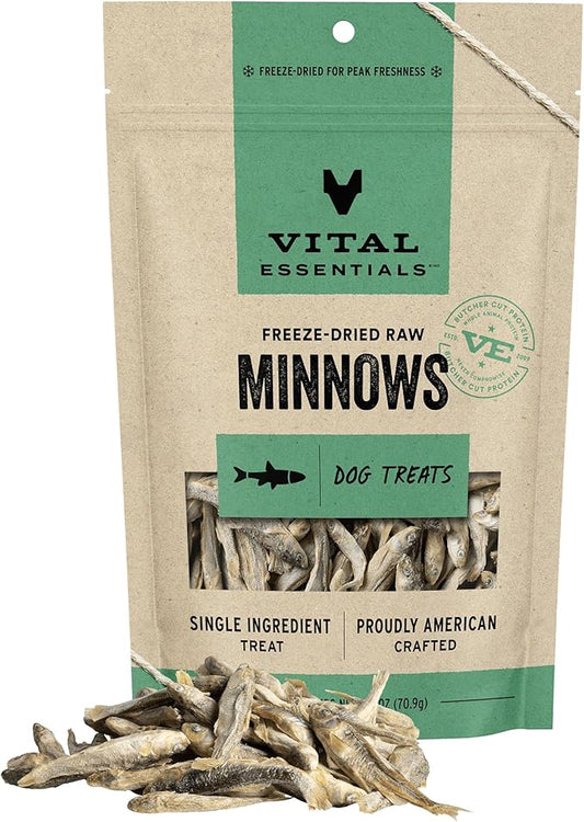 Vital Essentials Freeze Dried Raw Single Ingredient Dog Treats, Minnows, 2.5 oz - PAWPICO