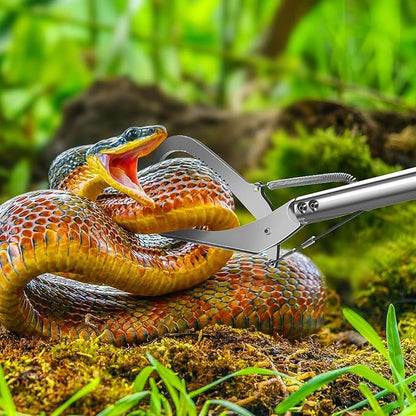 IC ICLOVER Snake Tongs, Upgrade 60 Inch Extra Long Snake Grabber Professional Heavy Duty Reptile Rattle Snake Catcher Wide Jaw Handling Tool with Lock, Non-Slip Grip Handle ICICLOVER