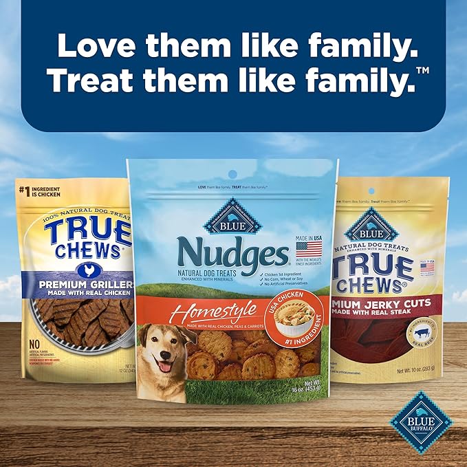 Blue Buffalo Nudges Homestyle Natural Dog Treats, Made in the USA with Real Chicken, Peas, and Carrots, 16-oz. Bag - PAWPICO