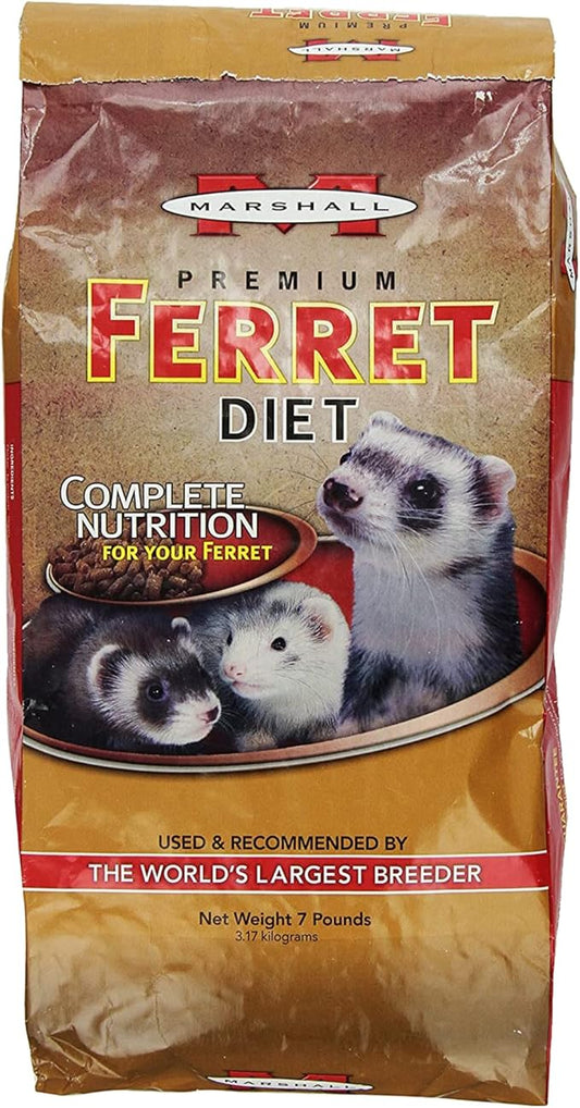Marshall Pet Products Natural Complete Nutrition Premium Ferret Diet Food with Real Chicken Protein, Highly Digestible, 7 lbs Marshall+Pet+Products