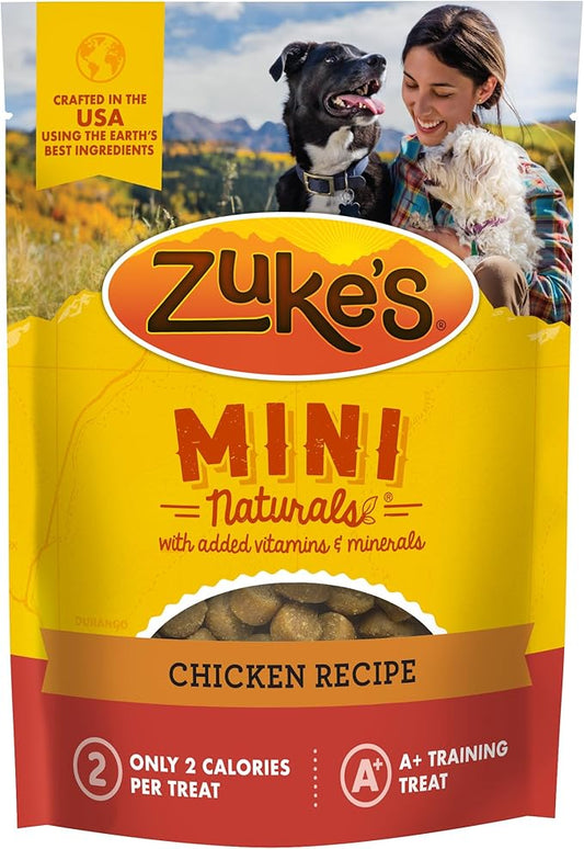 Zuke’s Mini Naturals Dog Training Treats for Dogs of All Sizes, Pet Treats made with Real Chicken, 16 oz. Resealable Pouch - 16 oz. Bag - PAWPICO