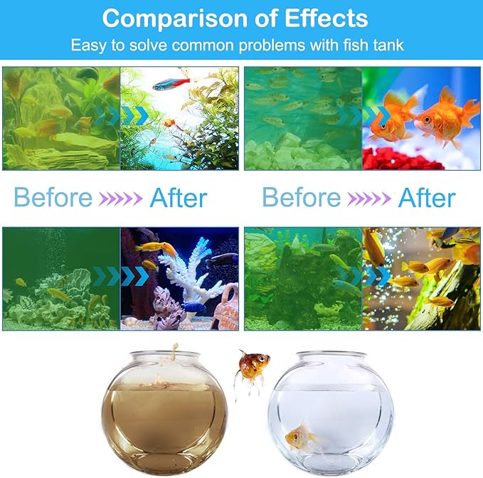 TAISHAN Aquarium Clean Light，13W & 11W & 9 W & 7 W & 5 W & 3 W Algae Removal Light with Timer,Aquarium Water Clean Green Clear Waterproof Clean Light for Fish Tank,Pond,Swimming Pool TAISHAN