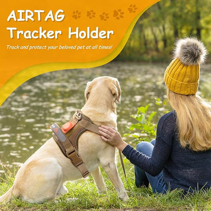 AUROTH Dog Harness for Large Dogs, Dog Vest Harness Large Size Dog, Large Dog Harness, No Pull Dog Harness for Large Dogs with Handle, XL Dog Harness, Army Yellow XL AurothPets