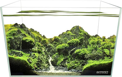 Landen 60H 30 Gallon Rimless Low Iron Aquarium Tank, 23.6" W × 17.7" D × 17.7" H (60cm x 45cm x 45cm) 8mm Thickness with Black Nano Foam Leveling mat Included Landen