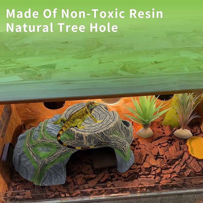 Reptile Hides Hideout Habitat, Reptile Caves for Bearded Dragons, Leopard Geckos, Lizards, Turtles, Snakes, Frogs (Medium-A) PAWPICO