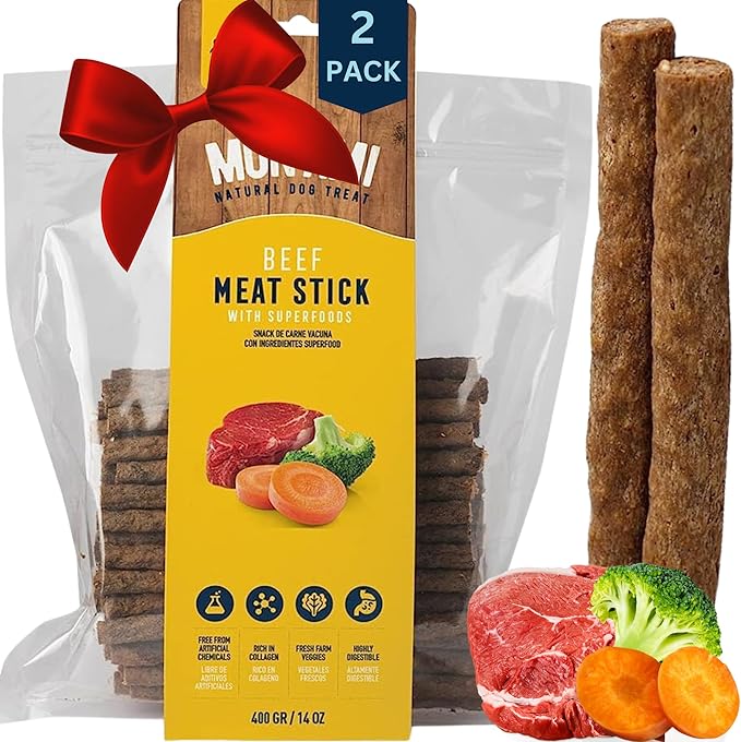Mon Ami Beef Meat Sticks for Dogs with Farm Fresh Vegetables (28 Oz) – Human Grade Dog Treats with Superfoods - Training Treats for Dogs - Healthy Dog Treats for Small, Medium and Large Dogs - PAWPICO
