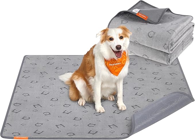 Feandrea Washable Pee Pads for Dogs, 2 Pack, Reusable Dog Pads, 60 x 48 Inches, XL, Waterproof Pet Training Pads, Leakproof, Non-Slip, Super Absorbent, for Dogs, Cats, Rabbits, Dove Gray UPTD004G01 - PAWPICO