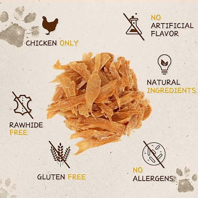 Chicken Jerky Crisp Flakes for Dog Treats, 1% Taurine Added, 6oz (170g), Chip Jerky, High Protein Chicken Dog Training Rewards, Rawhide-Free, Gluten-Free, and Grain-Free - PAWPICO