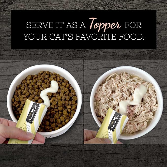 Fussie Cat Tuna with Shrimp Puree, lickable cat Treats, 0.5oz Pouch Pack of 4 - PAWPICO